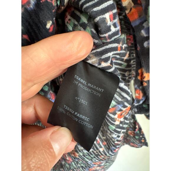 Isabel Marant Étoile Floral Cotton Button-Up Shirt - Size 38 (US/6) - Picture 4 of 7